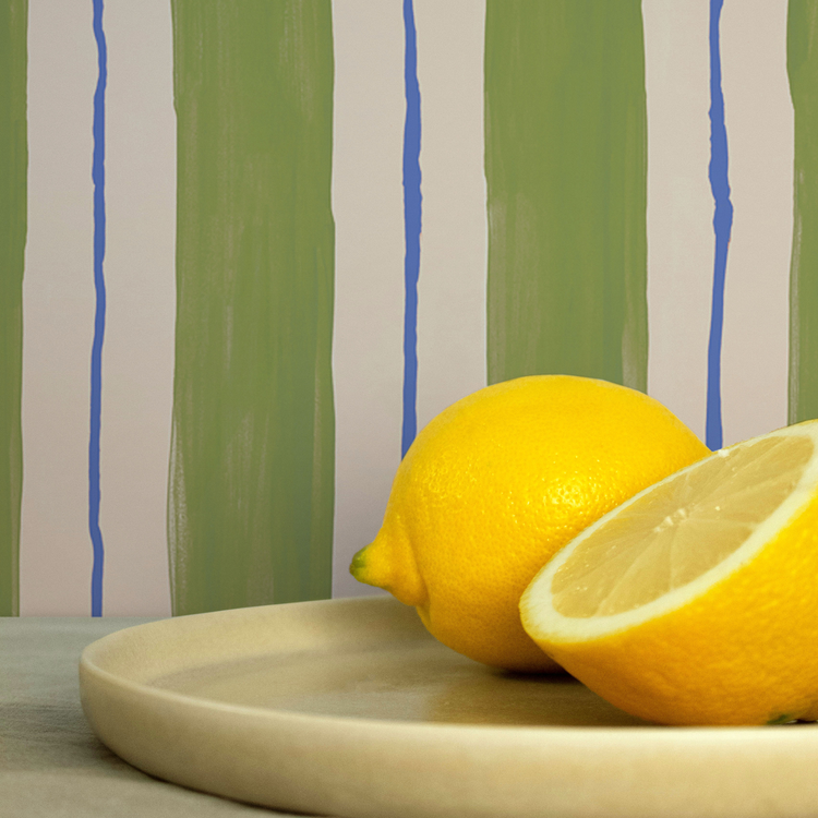 FRIDA vert gazon crème et bleu