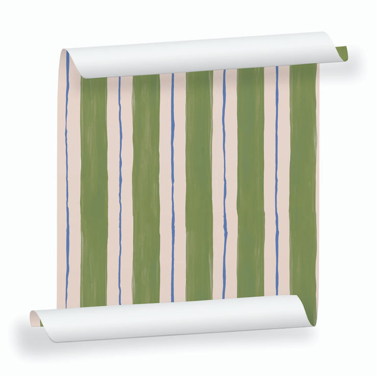 FRIDA vert gazon crème et bleu