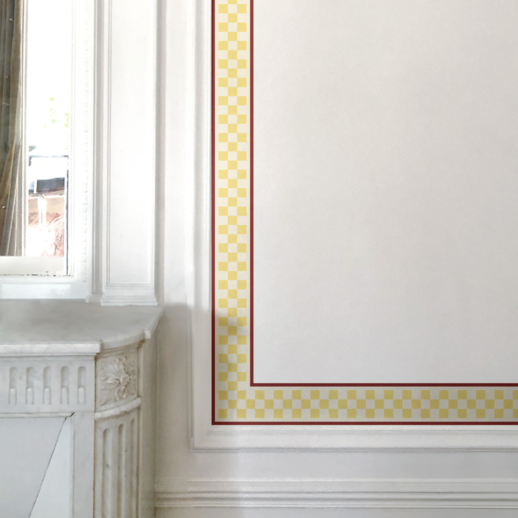 BORDURE DAMIER jaune