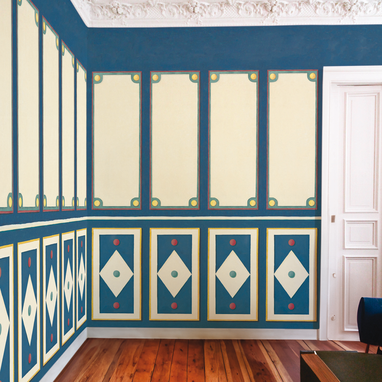 CARMEN bleu beige et rouge