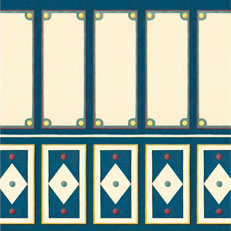 CARMEN bleu beige et rouge