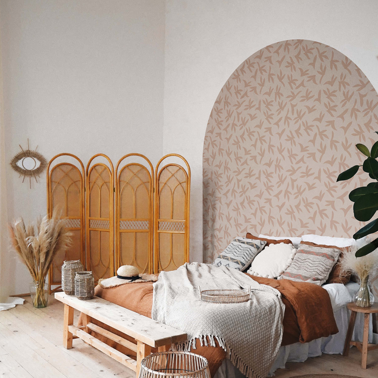 JARDIN D'HIVER rose sur crème