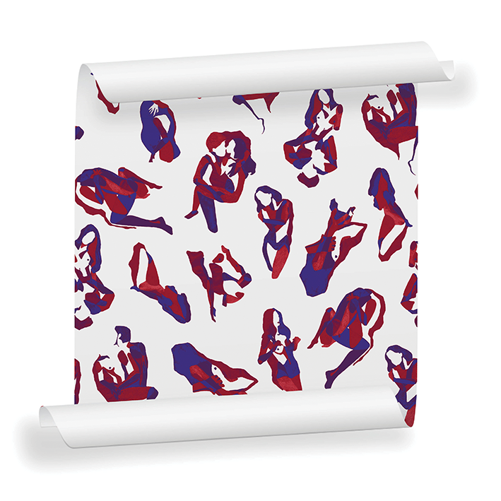 NINA bordeaux et bleu